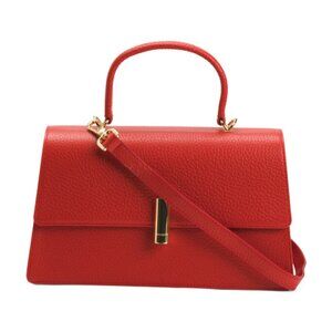 ARCADIA Made In Italy Leather Satchel With Multiple External Compartments
